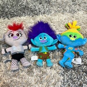 DreamWorks Trolls World Tour Movie Plush Doll Plush 8” set of 3